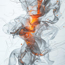 Dynamic Swirls of Orange and Gray Smoke Art