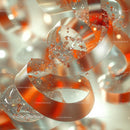 Abstract Metallic Ribbon Swirl with Glitter
