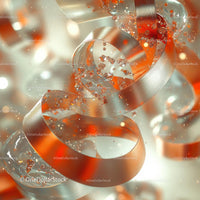 Abstract Metallic Ribbon Swirl with Glitter