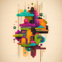 Vibrant Geometric Abstract Art With Multicolored Patterns