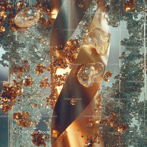 Elegant Abstract Gold and Silver Swirl Design