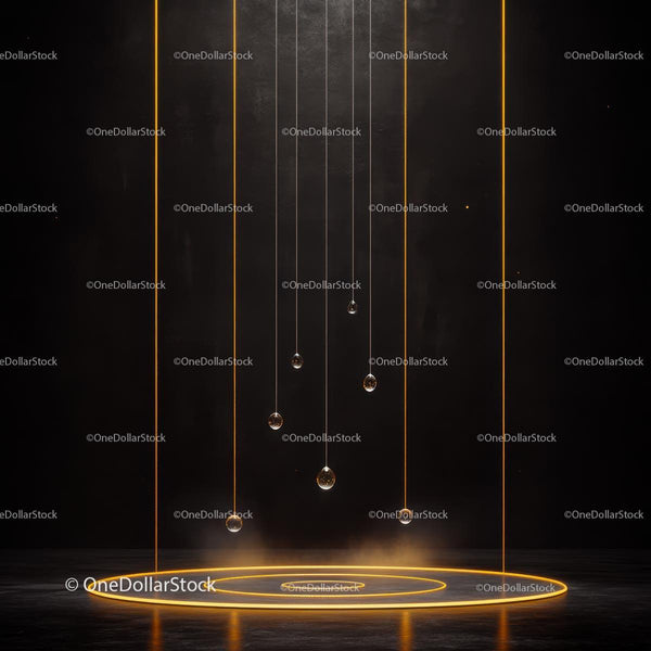 Elegant Minimalist Installation with Glowing Orbs