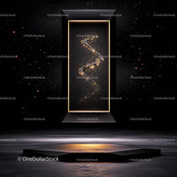 Futuristic Glowing Cosmic Portal in Starry Space