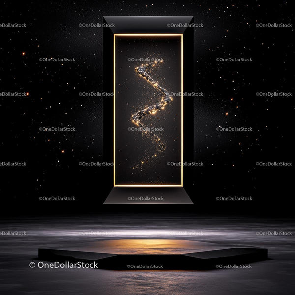 Futuristic Glowing Cosmic Portal in Starry Space