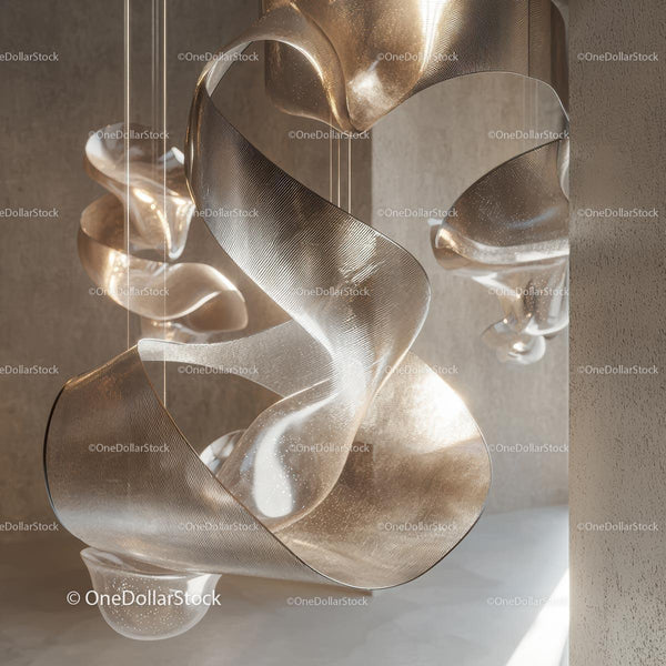 Abstract Metallic Sculpture with Elegant Curves
