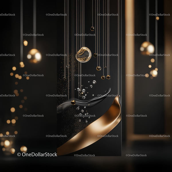 Luxury Black and Gold Abstract Design with Elegance