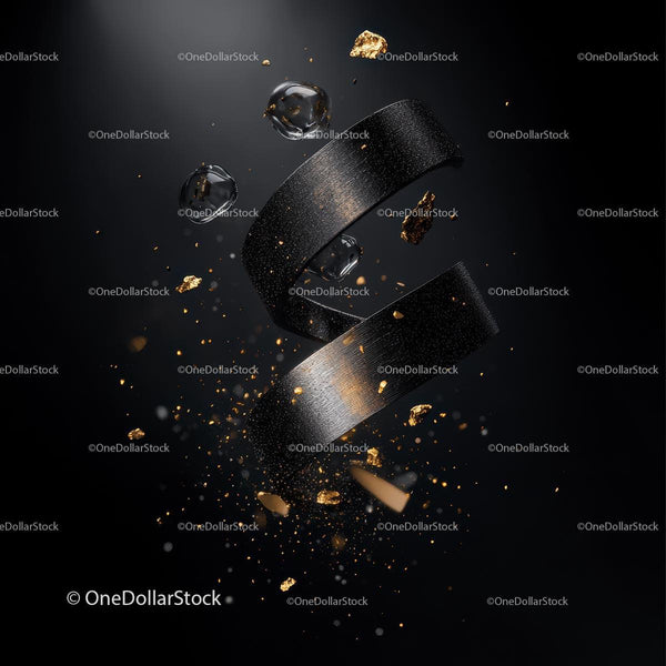 Elegant Abstract Design with Gold Accents on Dark Background