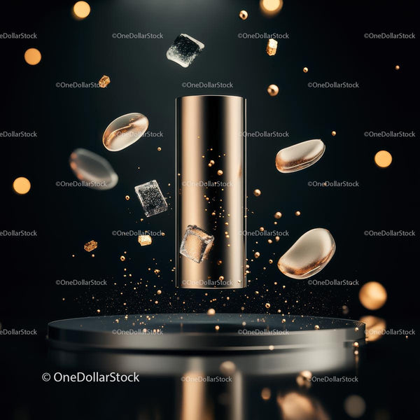 Floating Gold Elements with Futuristic Charm