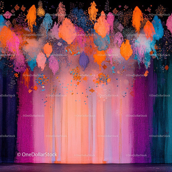 Vibrant Abstract Paint Splash on Canvas