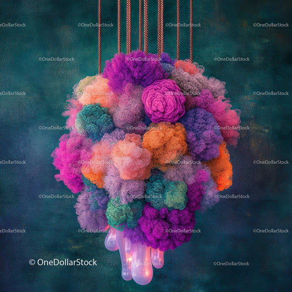 Vibrant Textile Installation with Colorful Fibers