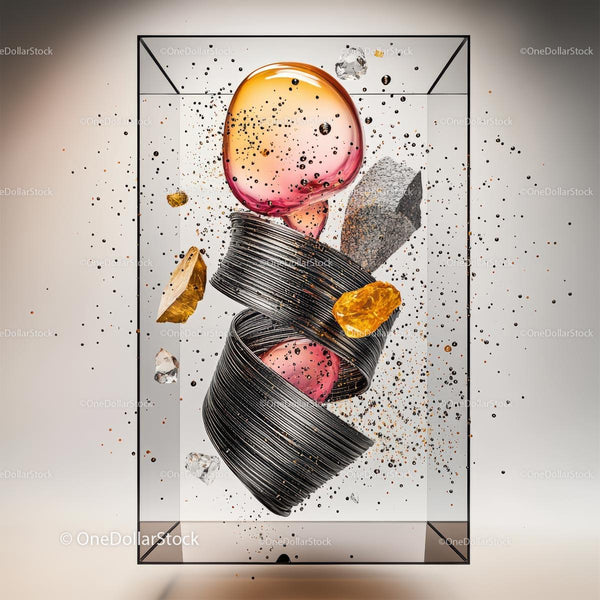Abstract Geometric Sculpture with Vibrant Colors