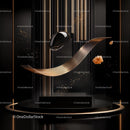 Luxury Abstract Installation with Gold and Black Elements