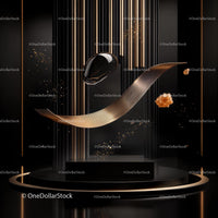 Luxury Abstract Installation with Gold and Black Elements