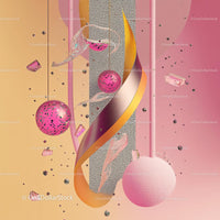 Vibrant Abstract with Pink and Gold Spheres