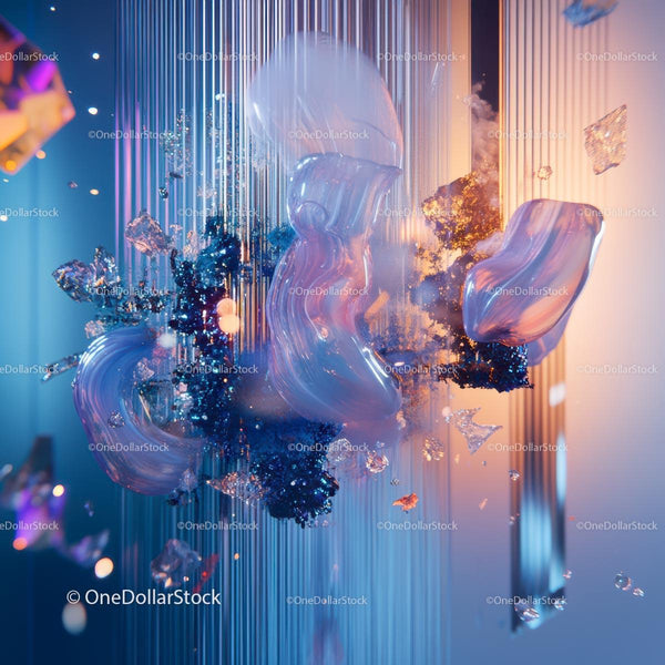 Dynamic Abstract Digital Art with Flowing 3D Shapes