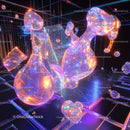 Futuristic Iridescent Abstract Art with Neon Hues