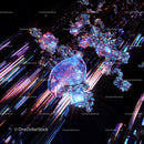 Vibrant Futuristic Digital Art with Neon Lights
