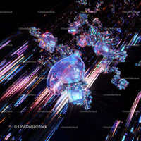 Vibrant Futuristic Digital Art with Neon Lights