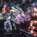 Colorful Abstract Glass Crystals with Reflective Light