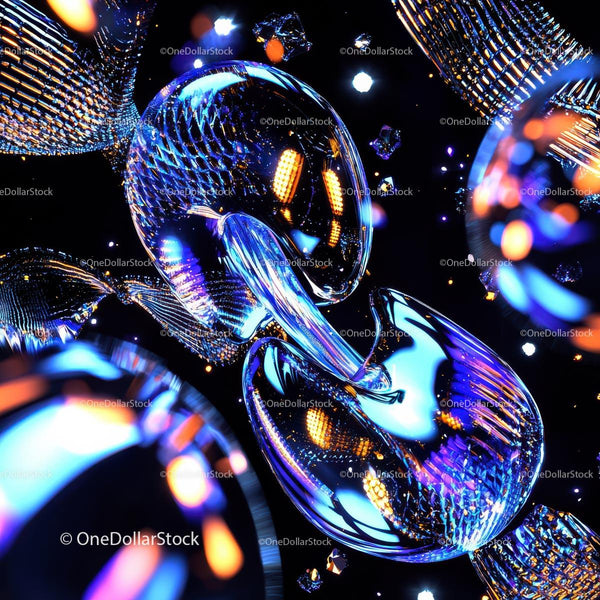 Futuristic Abstract Design with Vibrant Neon Hues