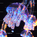 Iridescent Glass Jellyfish Art with Neon Glow