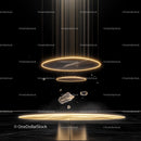 Futuristic Abstract Light Rings in Dark Space