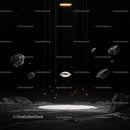 Futuristic Cosmic Landscape with Floating Asteroids