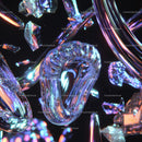 Futuristic Glass Shards with Neon Reflections