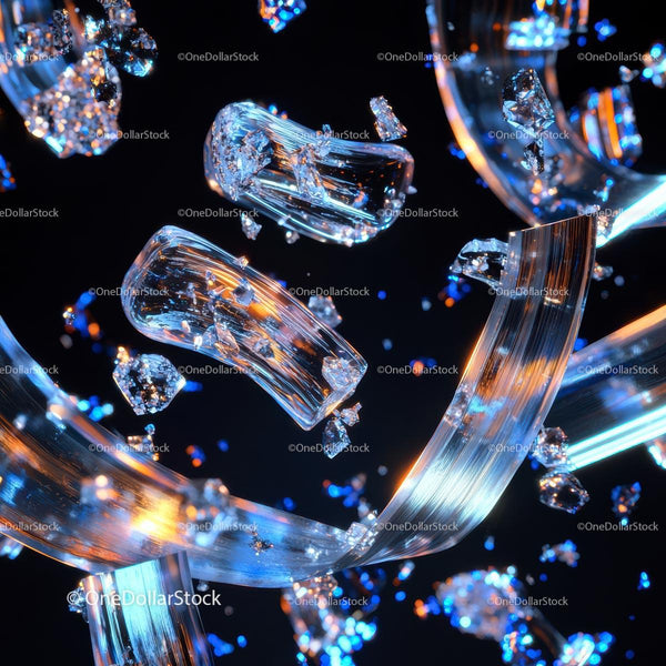 Glowing Crystal Shards with Iridescent Effects