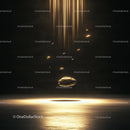Golden Light Streaks in a Dark Abstract Setting