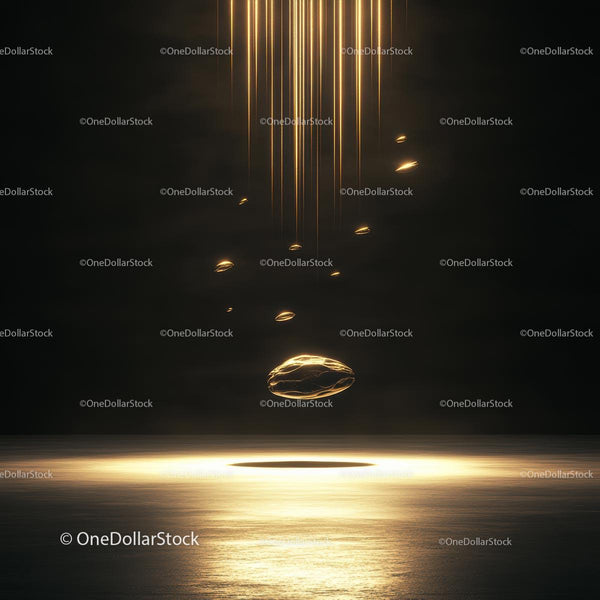 Golden Light Streaks in a Dark Abstract Setting