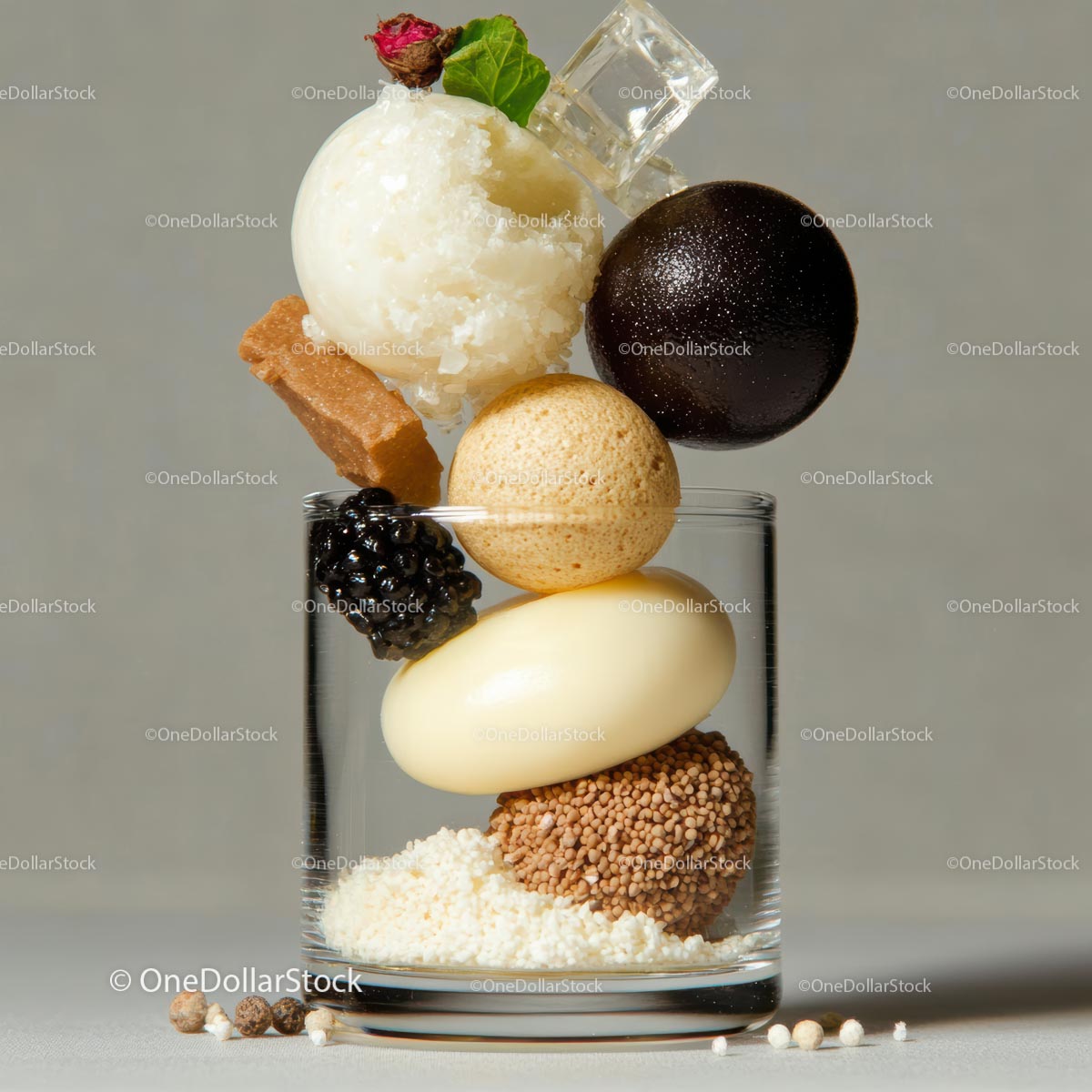 Creative Dessert Stacked in Glass with Gourmet Elegance