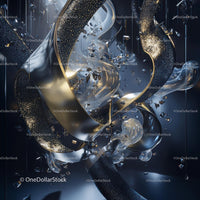 Golden and Silver Abstract Sculpture with Intricate Details