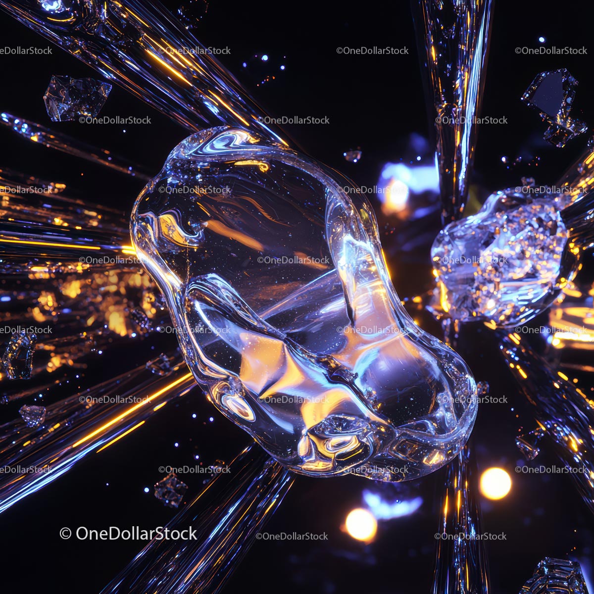 Futuristic Crystal Design with Dynamic Lighting