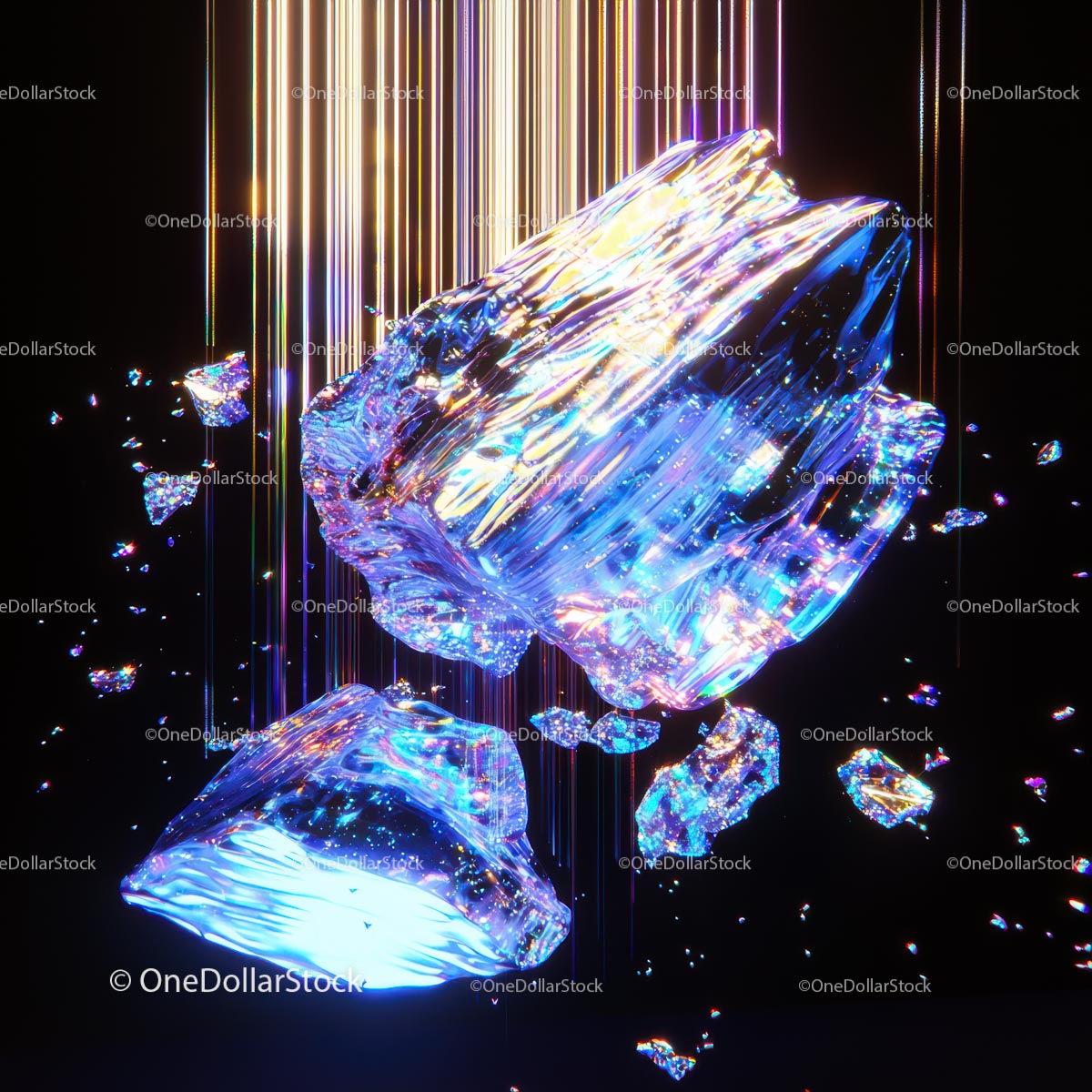 Iridescent Shards with Dynamic Light Effects
