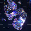 Iridescent Abstract Sculpture with Colorful Reflections