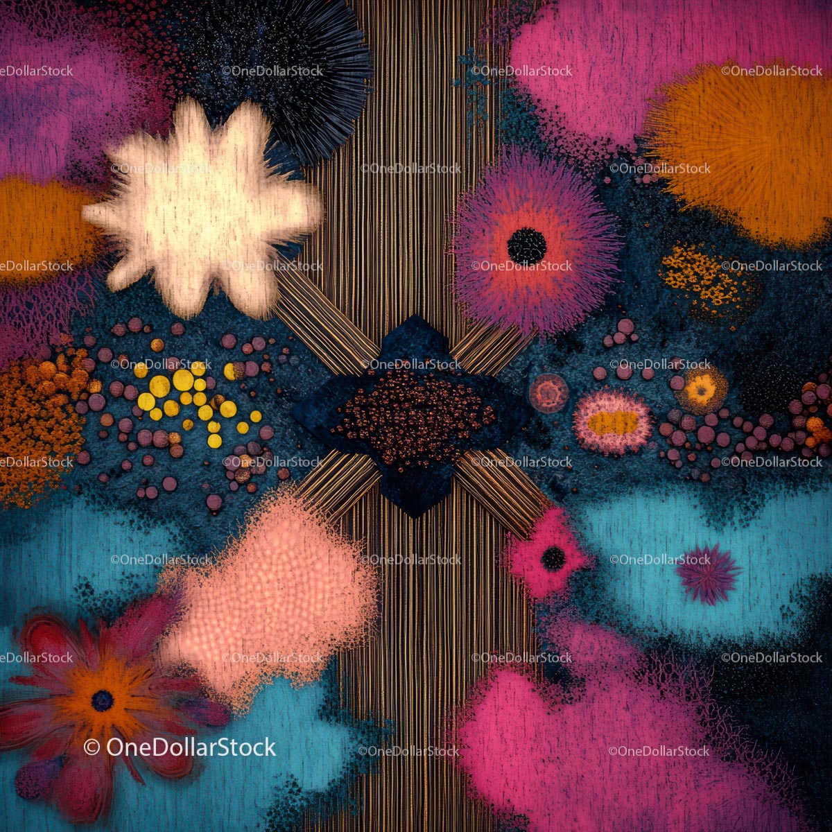Vibrant Abstract Art with Geometric Patterns