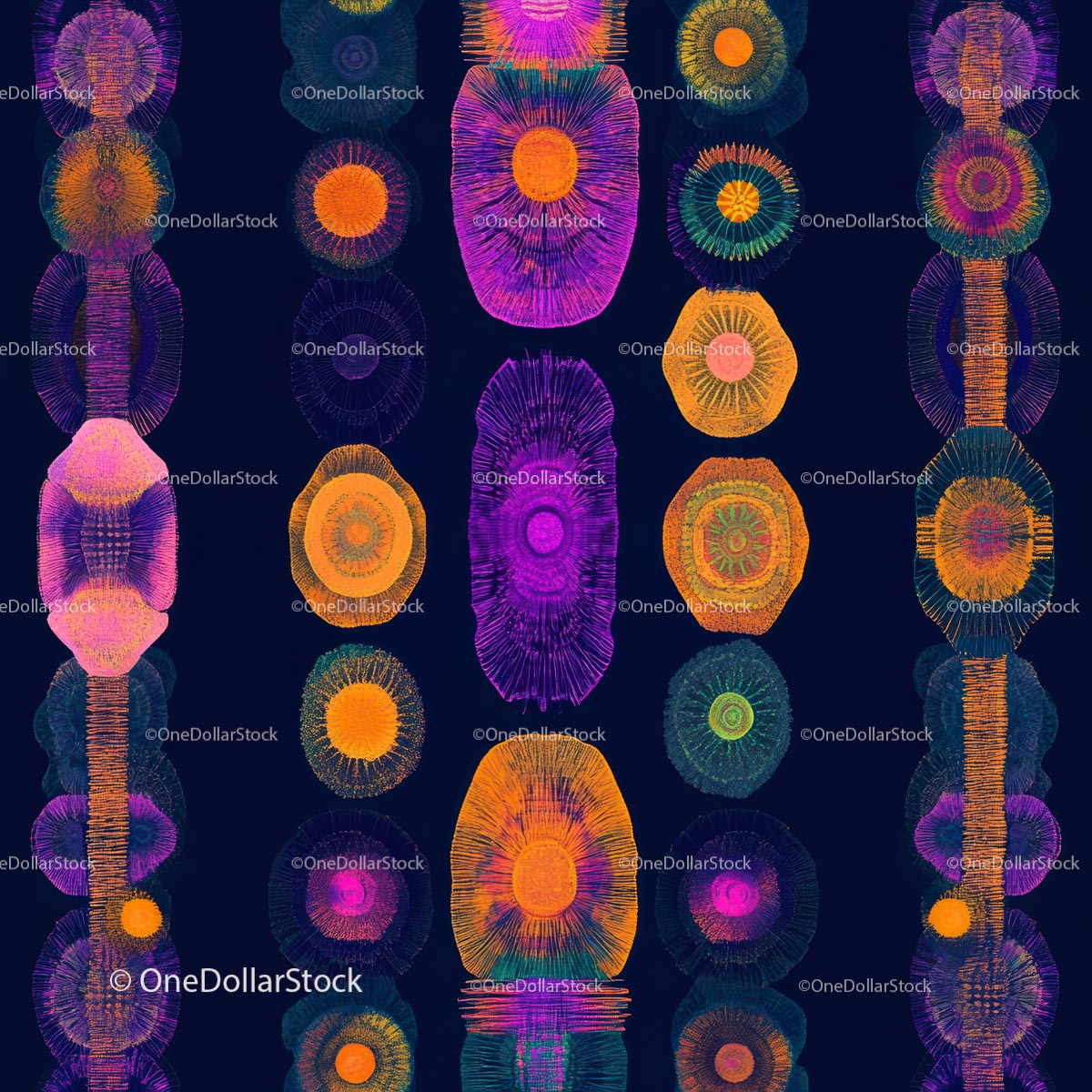 Vibrant Abstract Geometric Pattern with Neon Colors