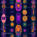 Vibrant Abstract Geometric Pattern with Neon Colors