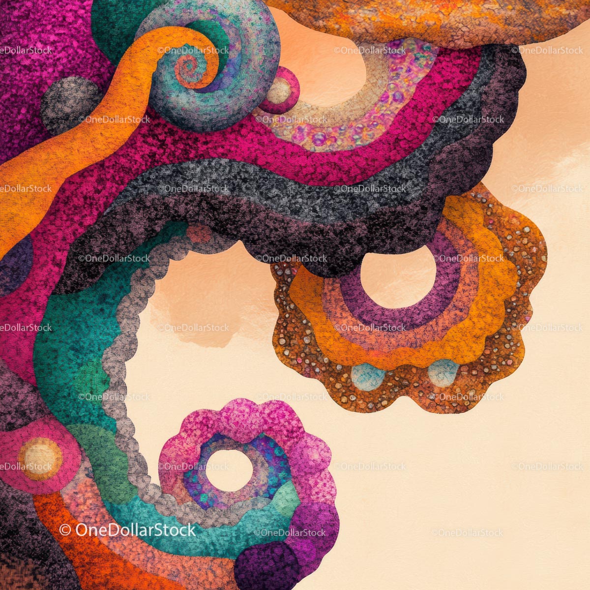 Vibrant Abstract Design with Swirling Patterns