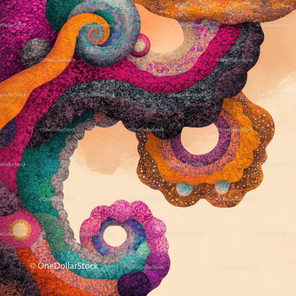 Vibrant Abstract Design with Swirling Patterns