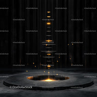 Futuristic Light Installation with Glowing Beams