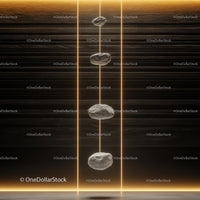 Glowing Zen Stones in a Black and Gold Minimalist Setting
