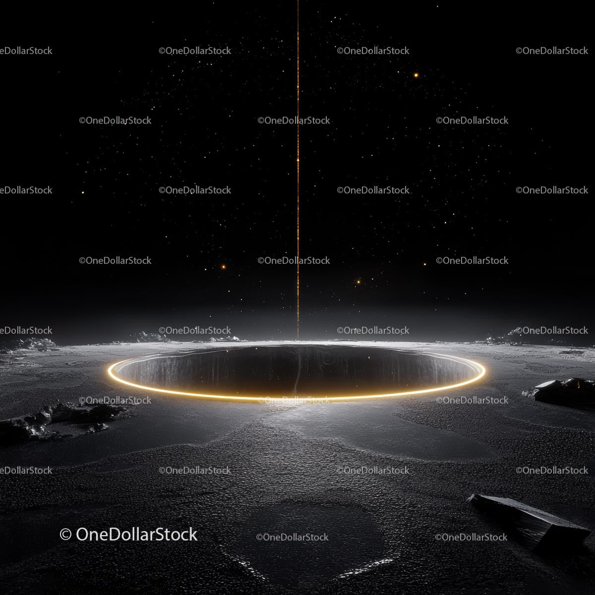 Glowing Cosmic Portal in Starry Outer Space