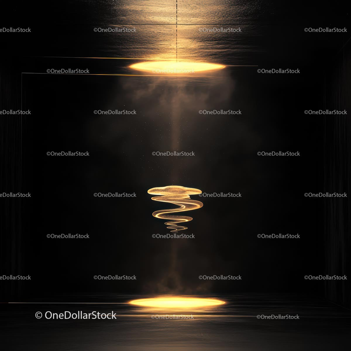 Mystical Glowing Spiral in Modern Minimalist Room