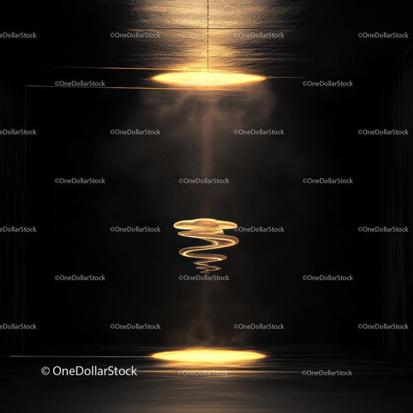 Mystical Glowing Spiral in Modern Minimalist Room