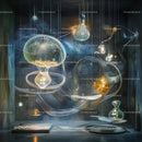 Futuristic Abstract Installation with Glowing Orbs