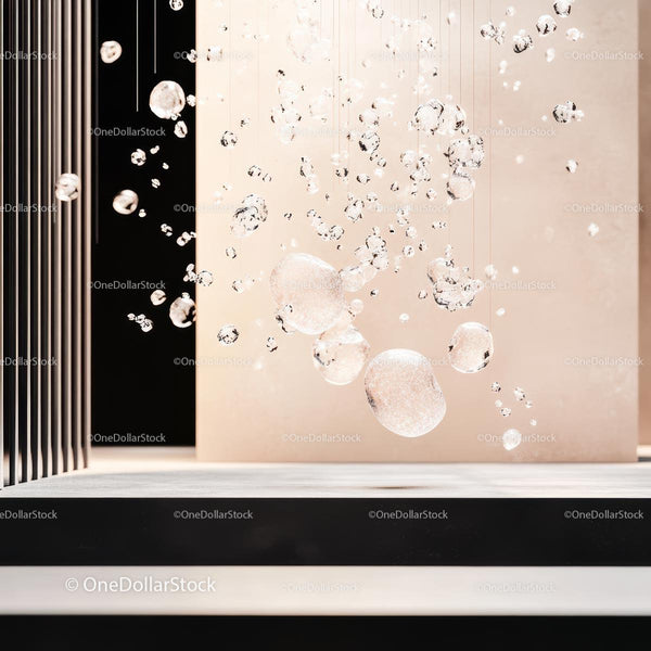 Elegant Glass Bubbles in Minimalist Setting