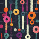 Colorful Geometric Abstract with Circles and Lines