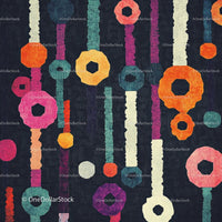 Colorful Geometric Abstract with Circles and Lines